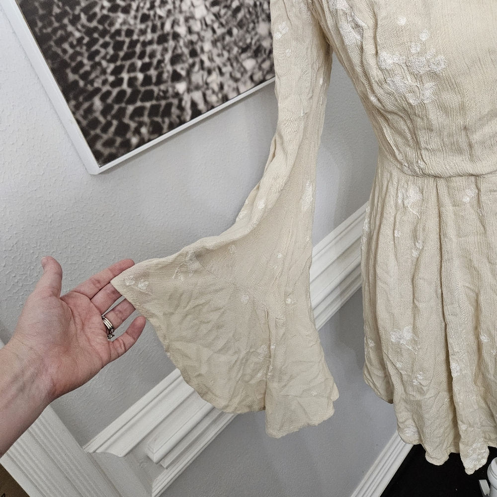 Free People Almond Jasmine Embroidered Fit & Flare Dress size 4 - Picture 10 of 14